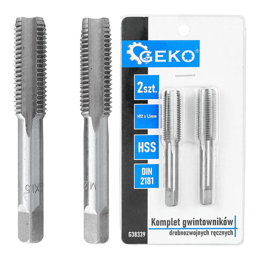 Set tarozi pentru filetare manuala, M12 x 1,5 mm, 2 bucati, Geko G38339