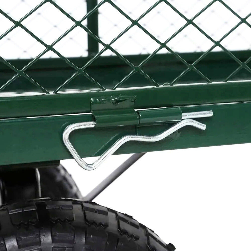 Carucior de gradina cu 4 roti pneumatice, 45 x 52 x 102 cm, capacitate maxima 200 kg, Lean 26735