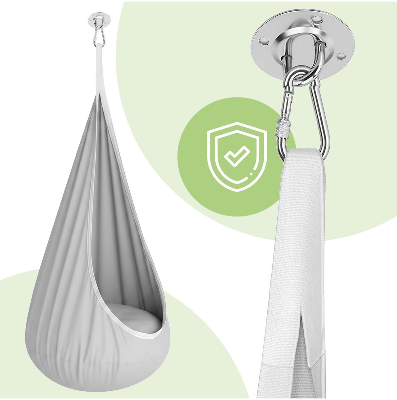 Balansoar suspendat Cocoon pentru copii, capacitate maxima 60 kg, MalPlay 114244