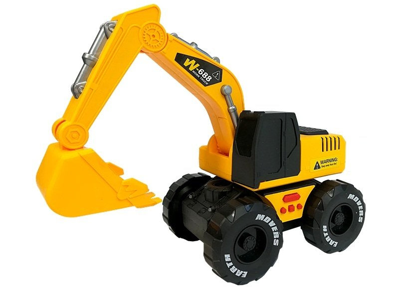 Excavator cu sunete si lumini 24 x 16 x 14 cm, galben / negru, Lean 5645