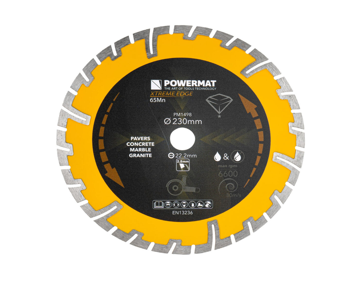 Disc diamantat segmentat PM-TDCS-2303T, 230 mm, Powermat PM1498