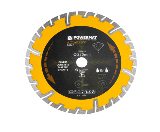Disc diamantat segmentat PM-TDCS-2303T, 230 mm, Powermat PM1498