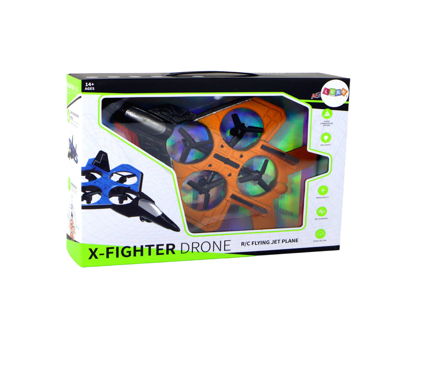 Drona de jucarie RC Orange Fighter cu telecomanda, Lean 16081