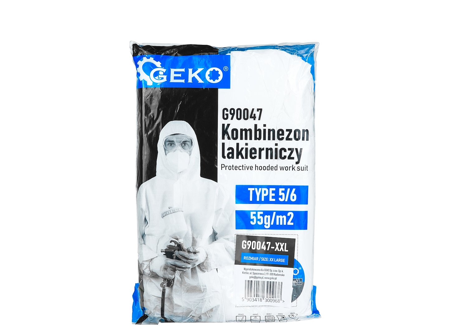 Combinezon de protectie pentru vopsit, 55g/m2 tip 5/6, marimea XXL, Geko G90047-XXL