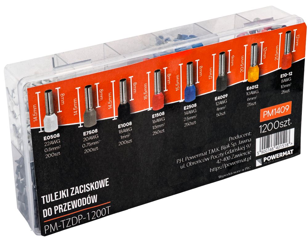 Set mansoane pentru sertizare PM-TZDP-1200T, 1200 bucati, Powermat PM1409