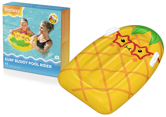 Saltea gonflabila ananas pentru copii, 84 x 56 cm, galben, Lean 21251