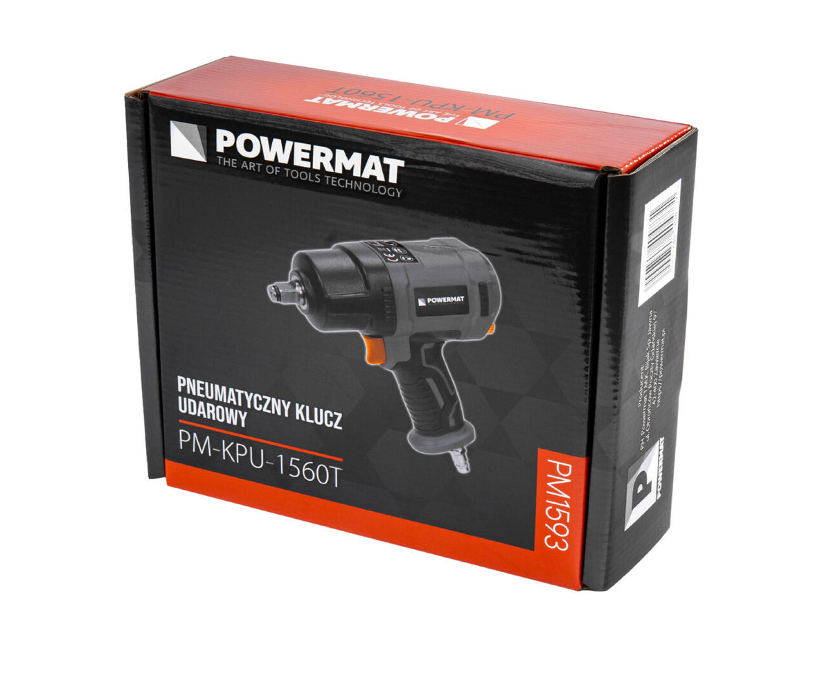 Cheie pneumatica PM-KPU-1560T, 1560 NM, 1/2", 8000 RPM,  MAX. 8 BAR, 115 L/MIN, Powermat PM1593
