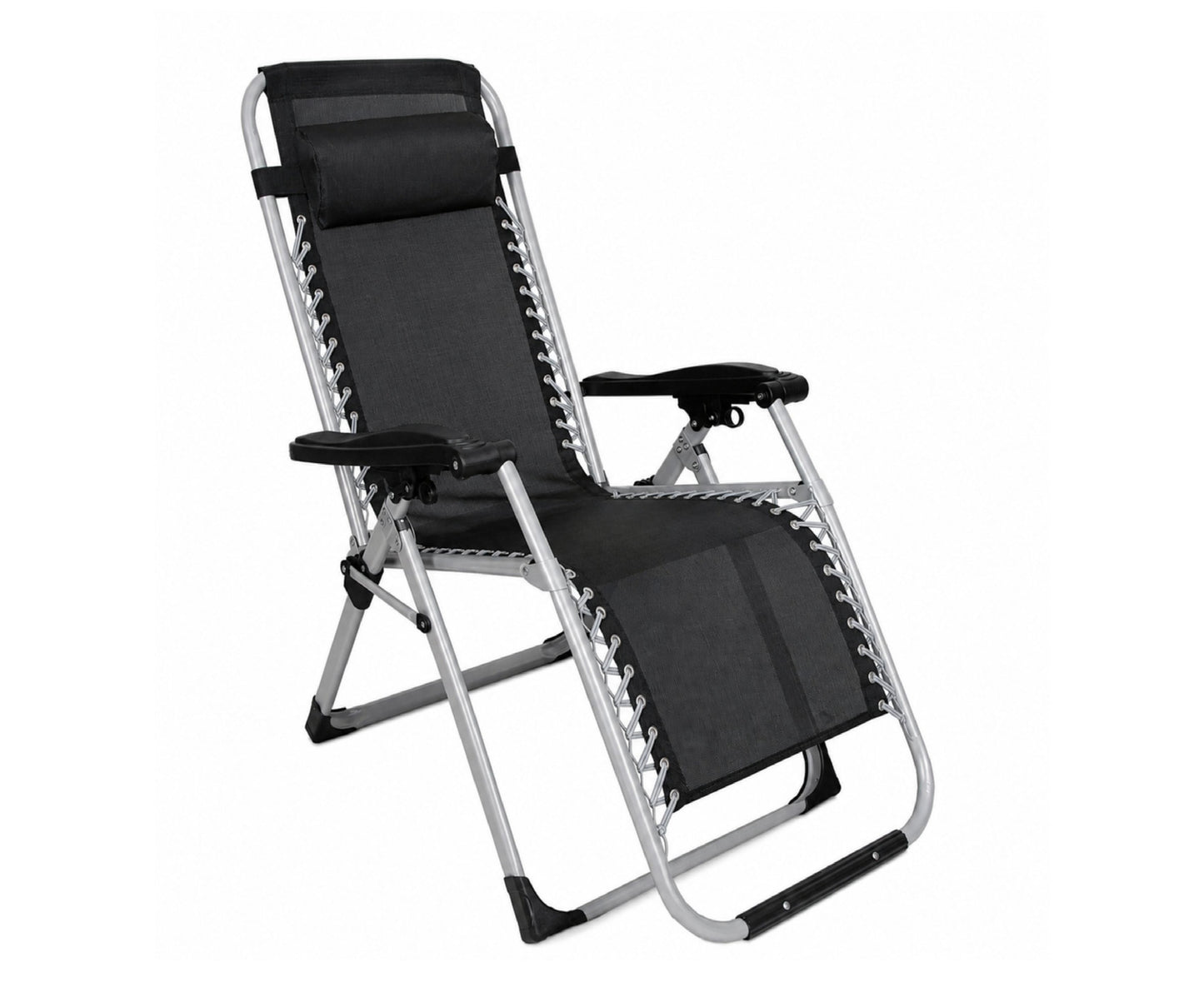 Sezlong de gradina cu tetiera, negru, 177 cm, Lean 29245