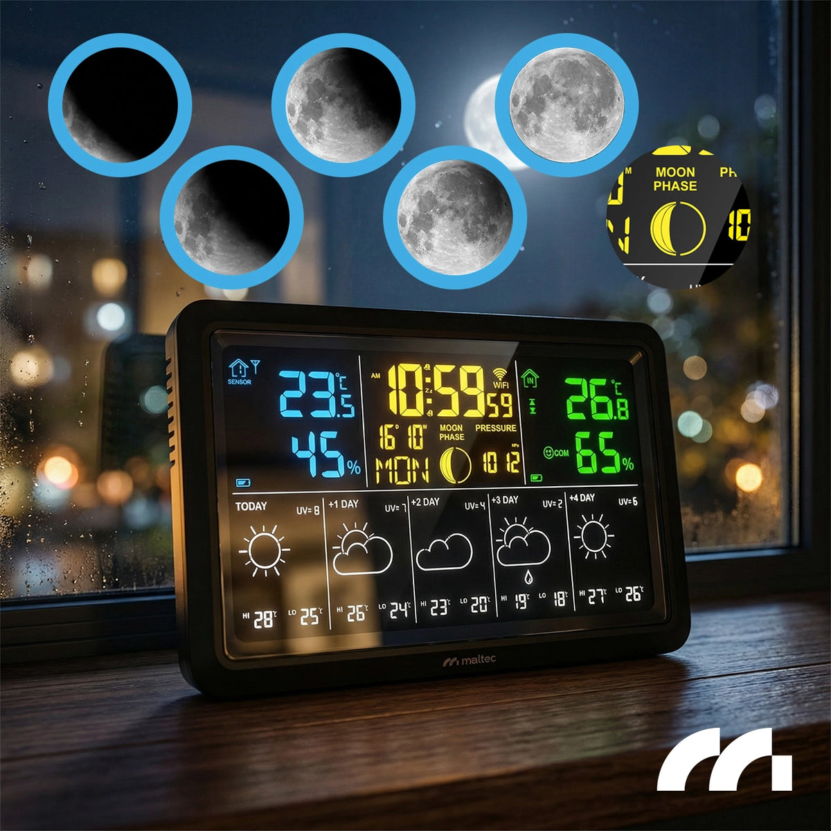 Statie meteo wireless Wi-Fi Daily5000M App, MalTec 114132