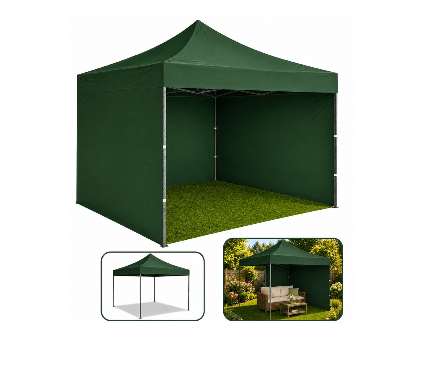 Pavilion de gradina, verde, 3 x 3 m, Lean 29330