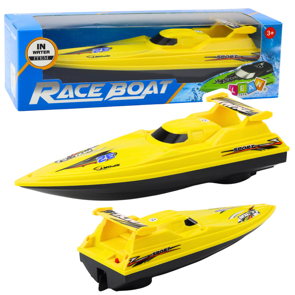 Barca cu telecomanda, 28 x 8.5 x 8 cm, galben, Lean 24204