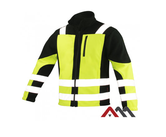 Jacheta polar cu insertii reflectorizante, negru / galben, marimea M, Artmas ART417350
