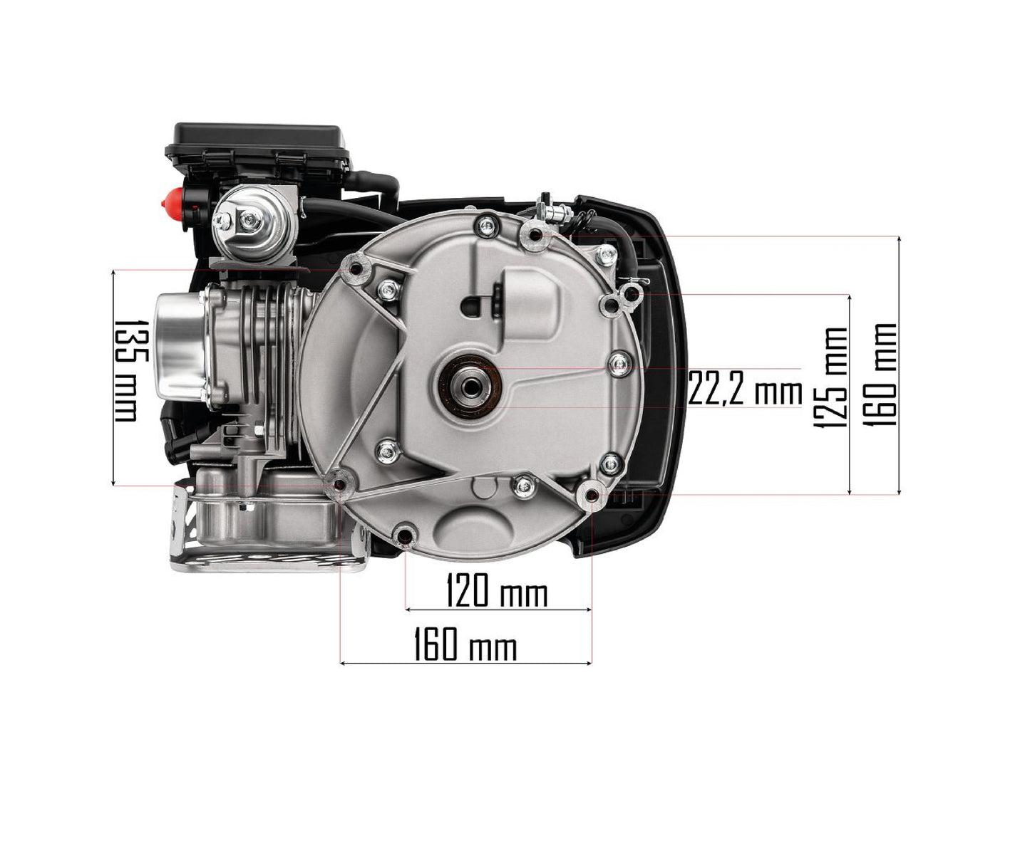 Motor pentru masina de tuns iarba pe benzina, Red Technic RTKSS0096-SI