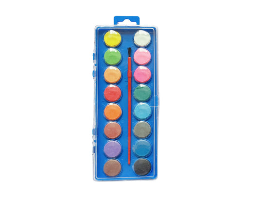 Set acuarele cu pensula, 25 x 9.5 x 1 cm, 16 culori, Lean 21521