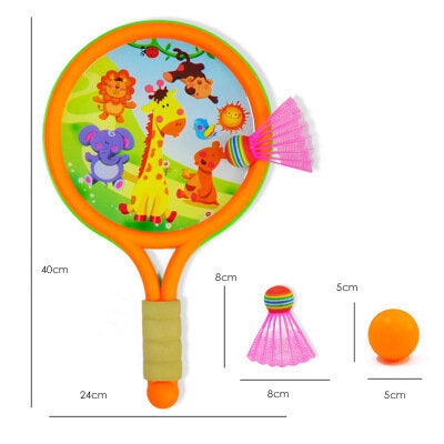 Set rachete badminton pentru copii, portocaliu / verde, Lean 20493
