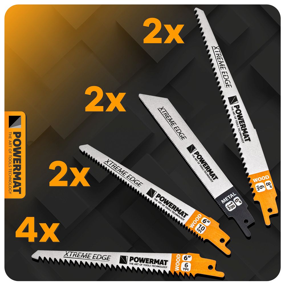 Set lame pentru fierastrau sabie PM-ZBDP10T, 10 bucati, Powermat PM1373