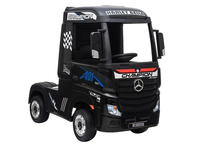 Masinuta electrica camion Mercedes Benz Actros, negru, Lean 5235