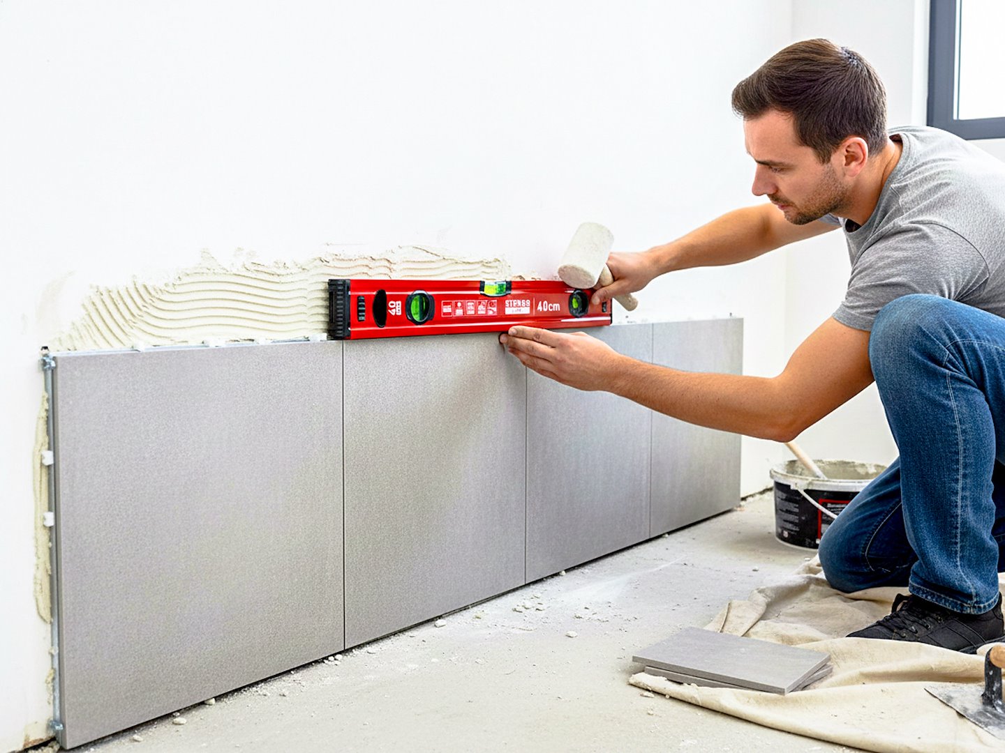 Nivela din aluminiu cu bula Strong Line, 400 mm, Geko G29201