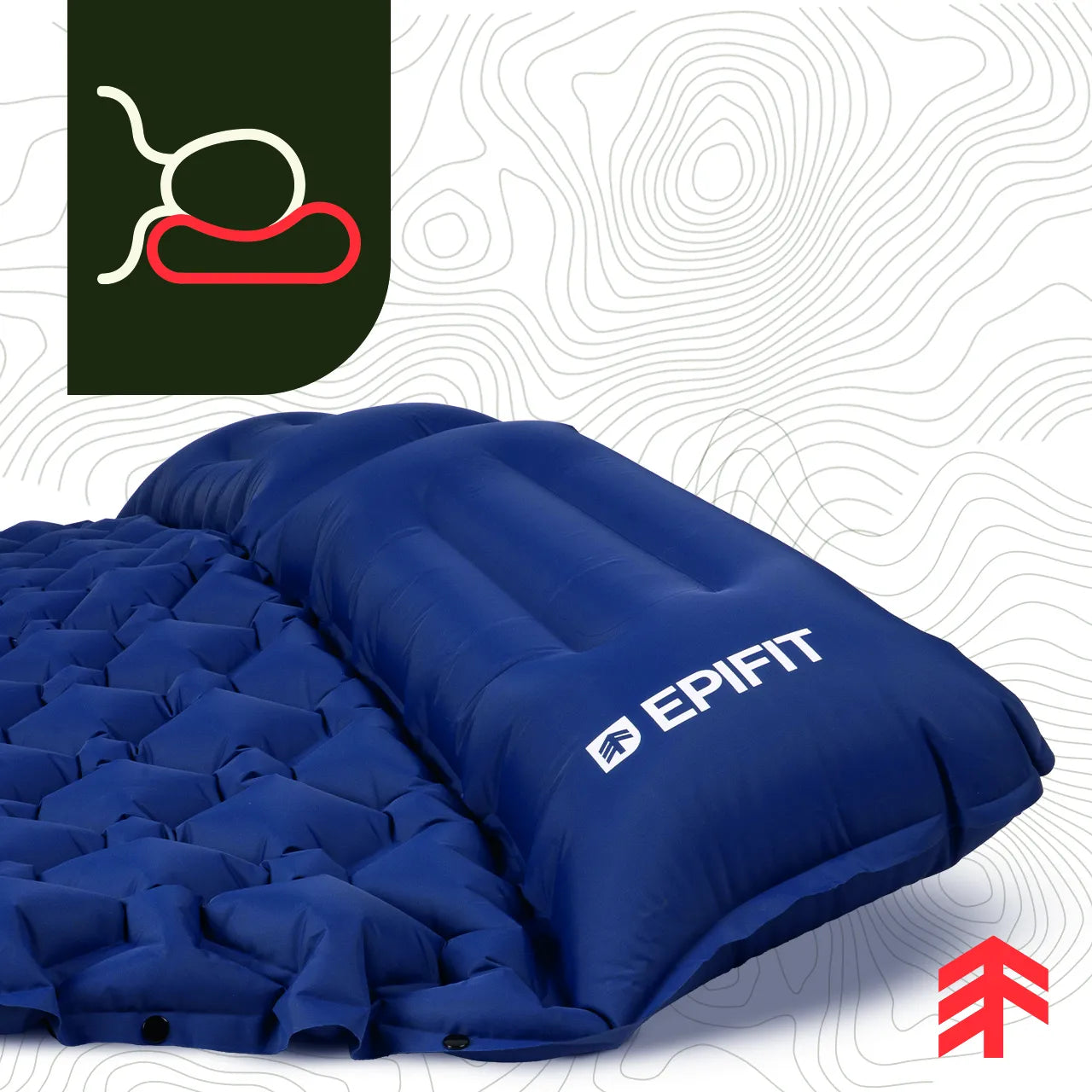 Saltea autogonflabila pentru camping, 195 x 120 x 5 cm, verde, MalTec 112761