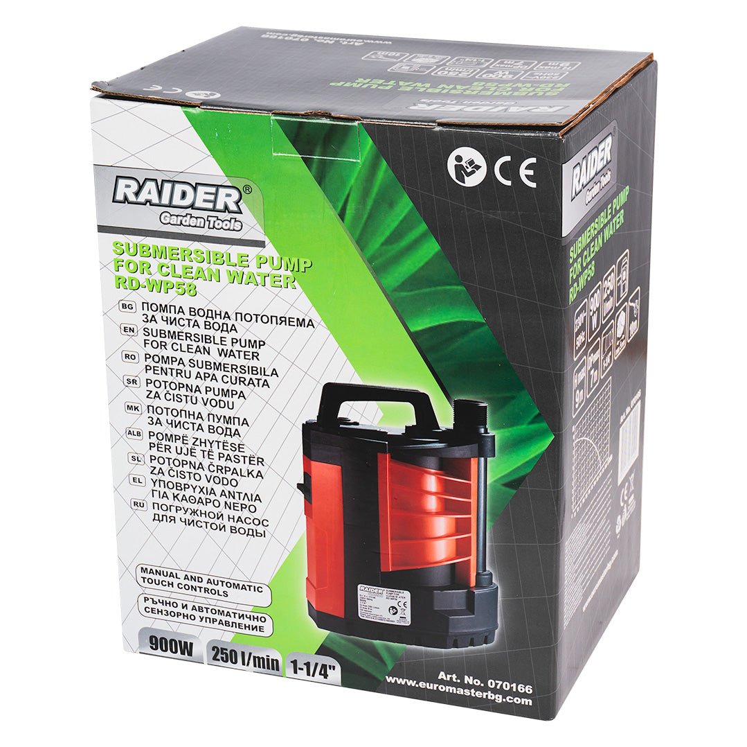 Pompa submersibila RD-WP58 900 W 1 - 1 / 4" 250 l / min 9 m, Raider 070166