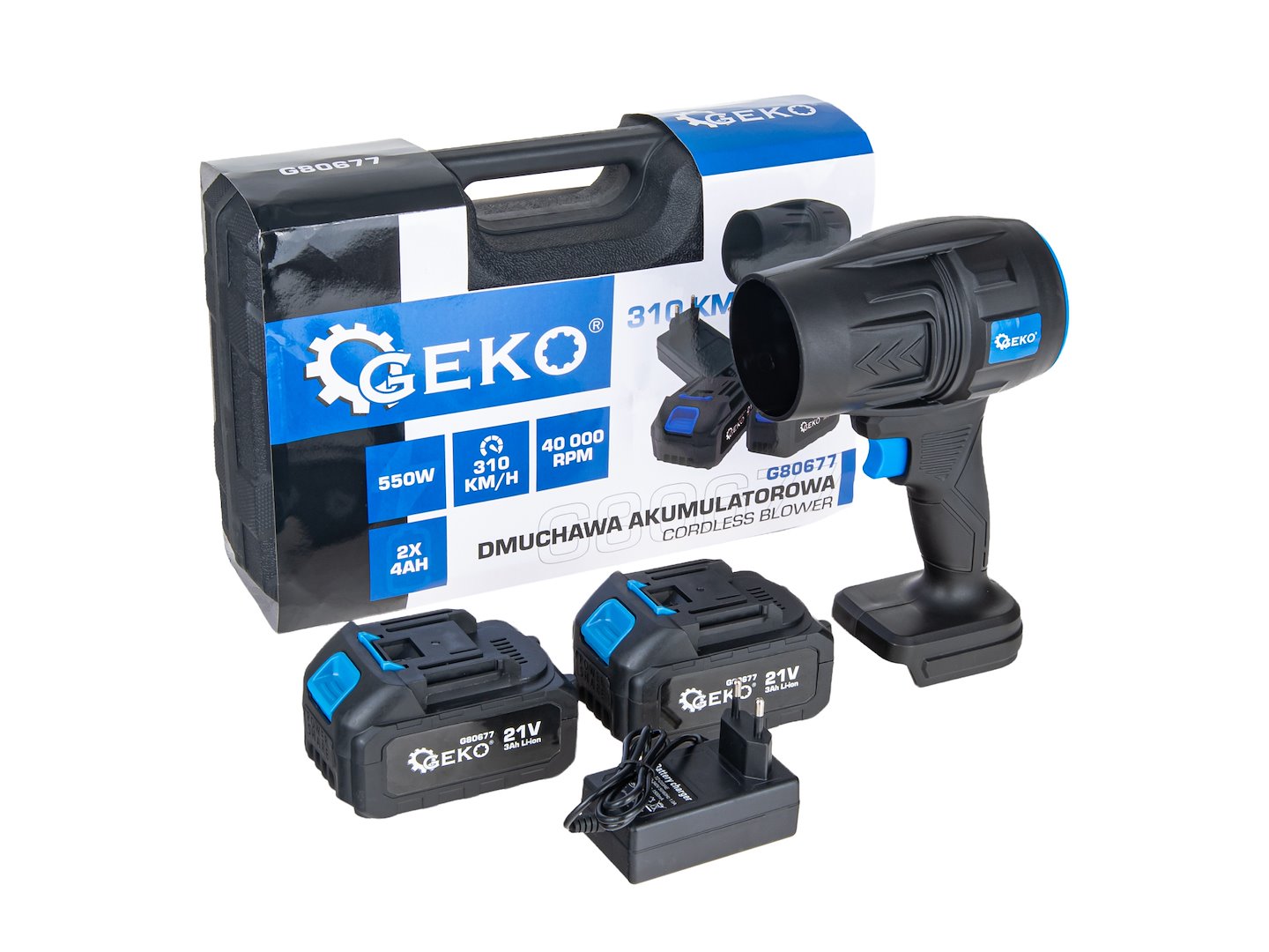 Suflanta cu acumulator, 21 V, 2 x 4 Ah, Geko G80677