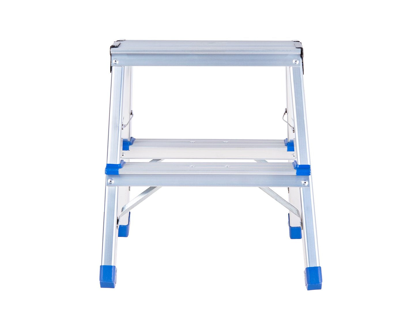 Scara dubla din aluminiu cu 2 trepte, capacitate maxima 150 kg, Geko G02432