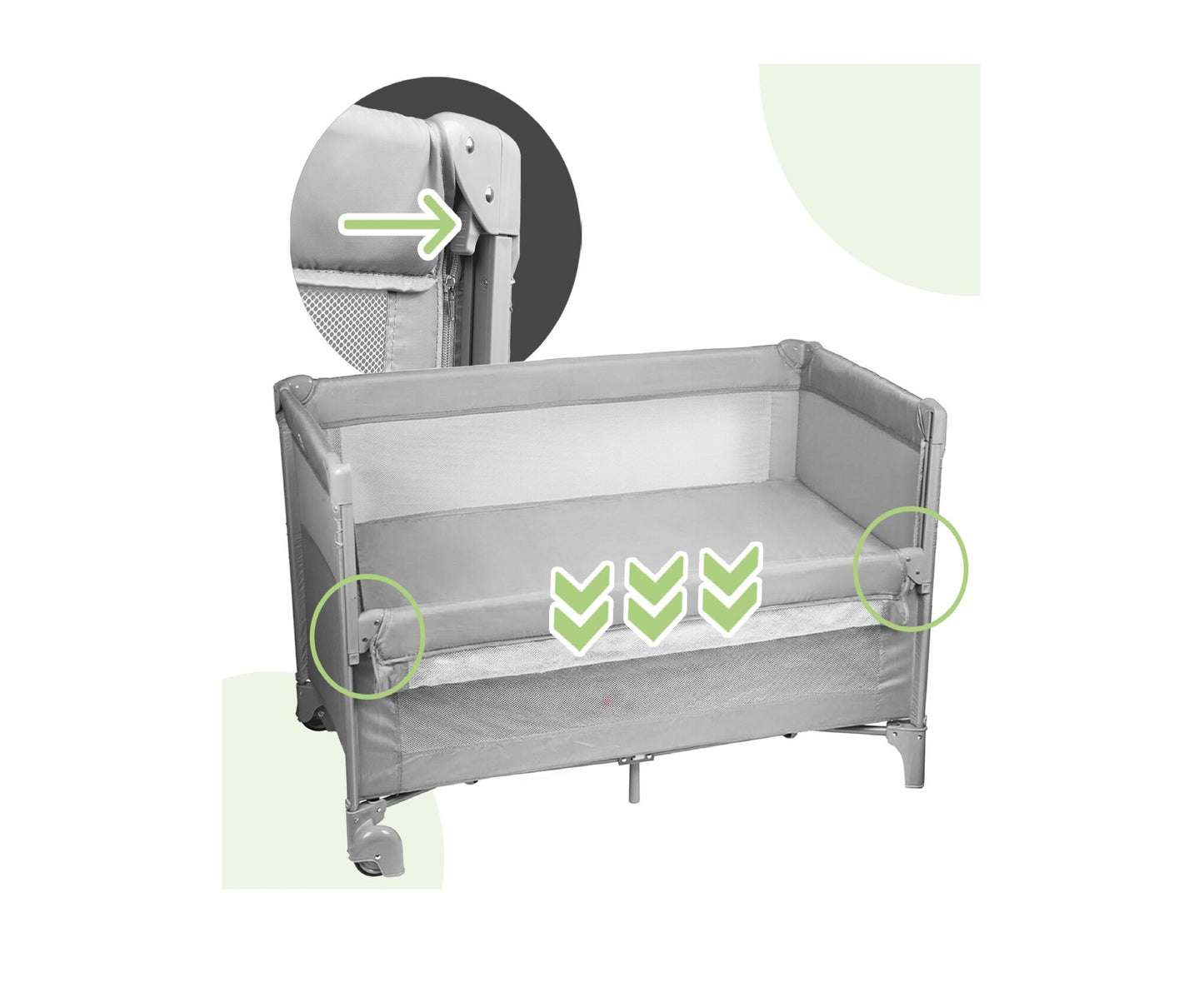 Patut pliabil de calatorie, 60 x 120 cm, gri, MalPlay 113842