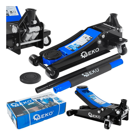 Cric hidraulic tip crocodil cu 2 pistoane, 85-430mm, 3 T, Geko G02187