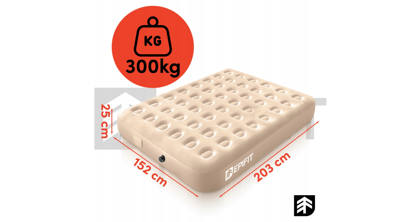 Saltea gonflabila dubla cu pompa electrica pentru umflat Epifit, capacitate maxima 300 kg, MalTec 114246