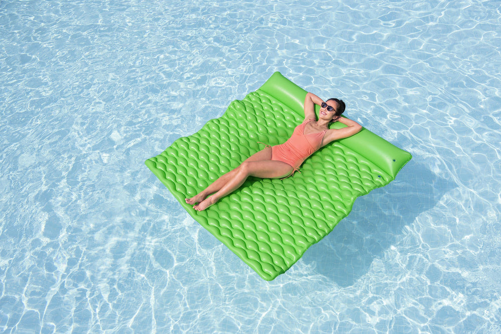 Saltea de plaja gonflabila, 213 x 170 x 21 cm, PVC, verde, Bestway 21675