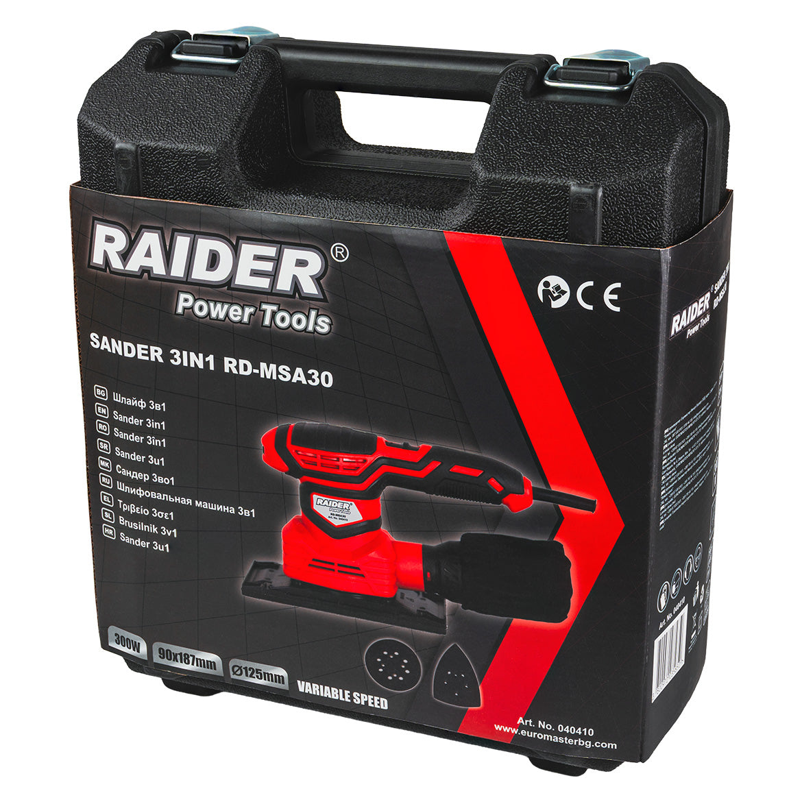Slefuitor 3 in 1 RD-MSA30 300 W 125 mm 90 x 187 mm viteza variabila, Raider 040410