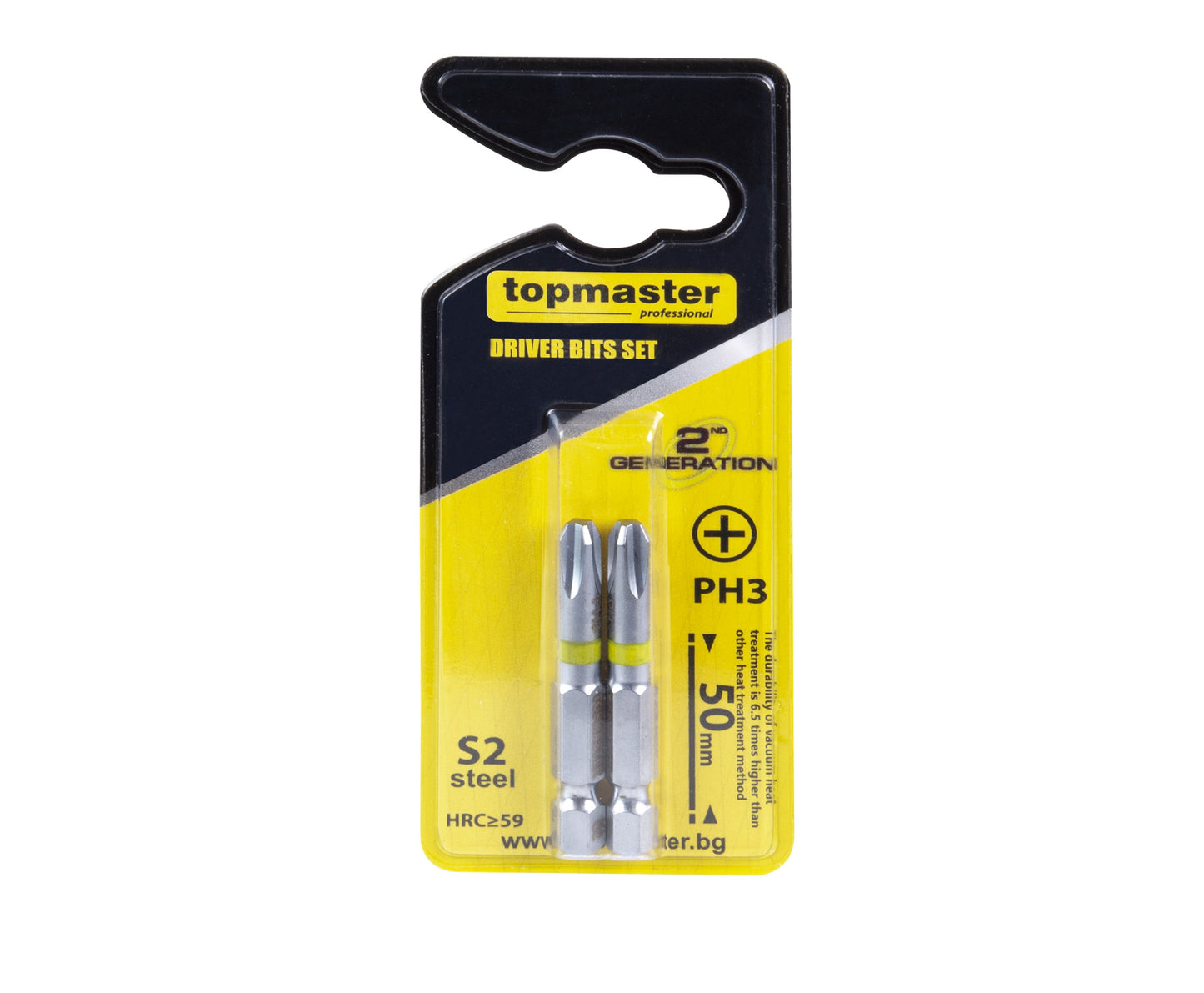 Set 2 biti cruce PH3, 1 / 4", 50 mm, Topmaster 338710