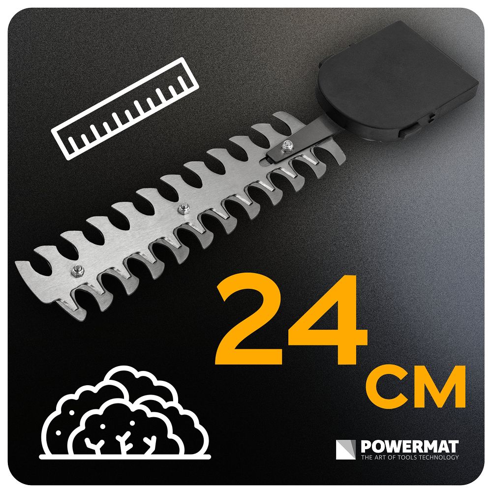Foarfeca electrica pentru arbusti si gard viu cu acumulator PM-ANTK-21VM, 2 Ah, 21 V, Powermat PM1630