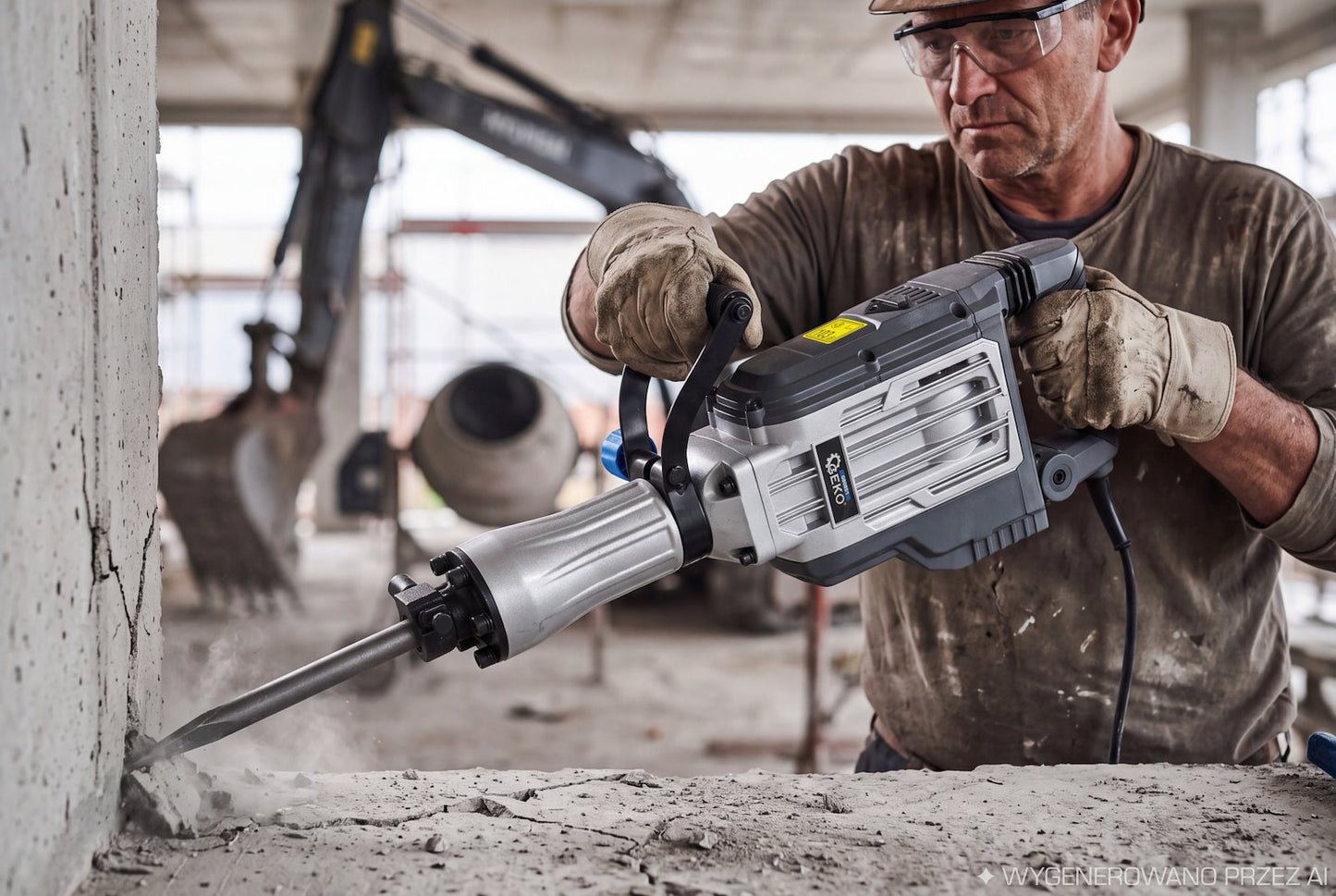 Ciocan demolator cu accesorii, 1700 W, 65 J, Geko G80851