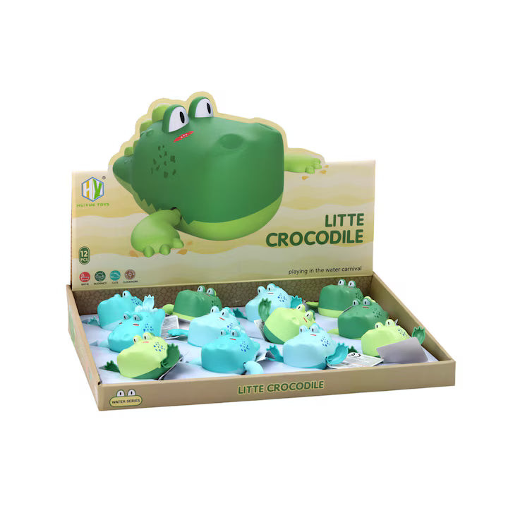 Set 12 jucarii de baie crocodil plutitor, multicolor, 11x9.5x5cm, Lean 17708