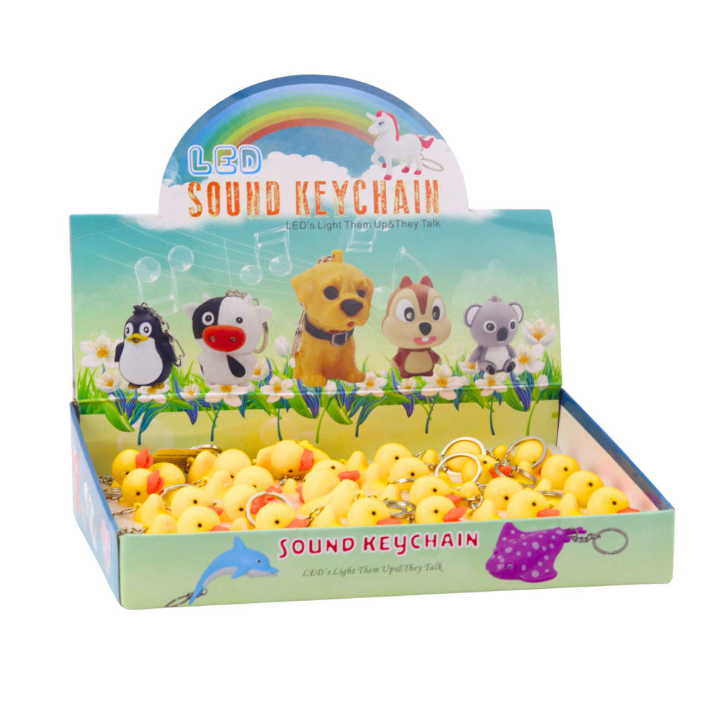 Breloc ratusca cu lumina LED si sunet, 4.5 x 3.5 cm, Lean 22103