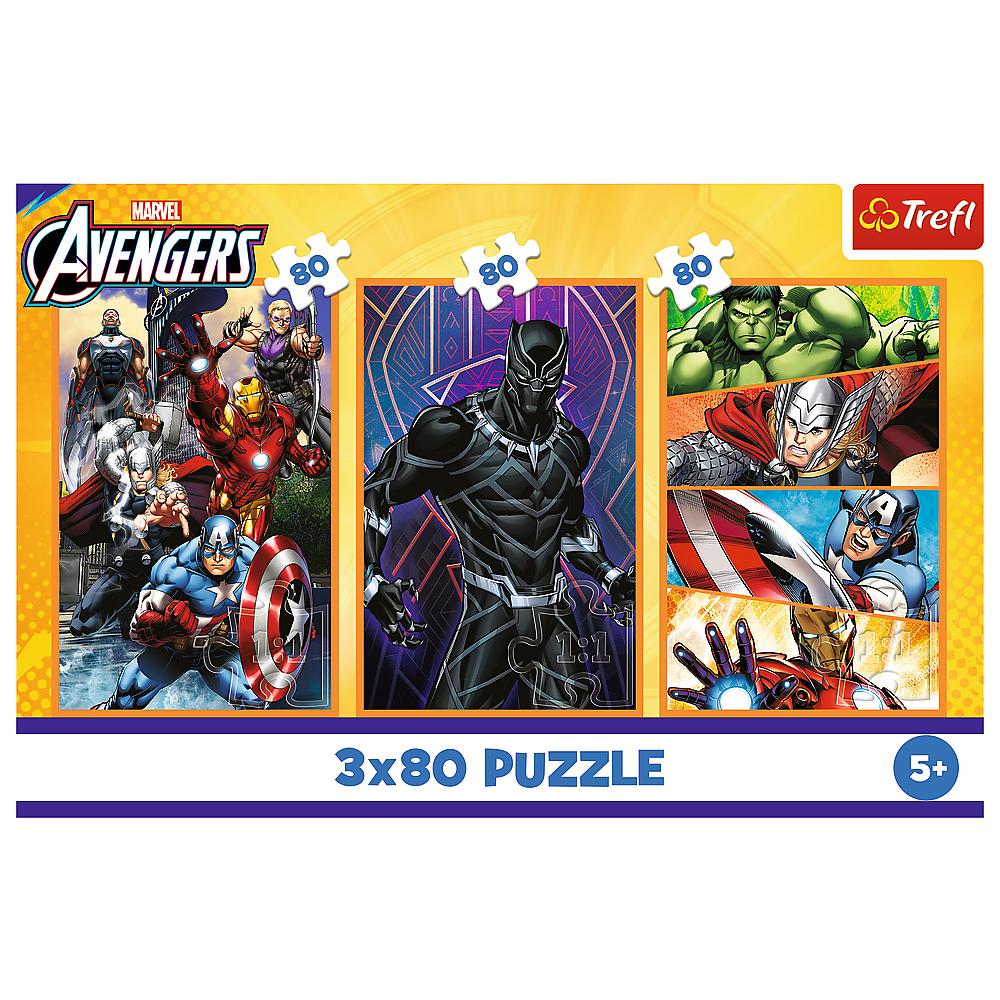 Puzzle Trefl Avengers: Endgame, 3 x 80 piese, Lean 26390
