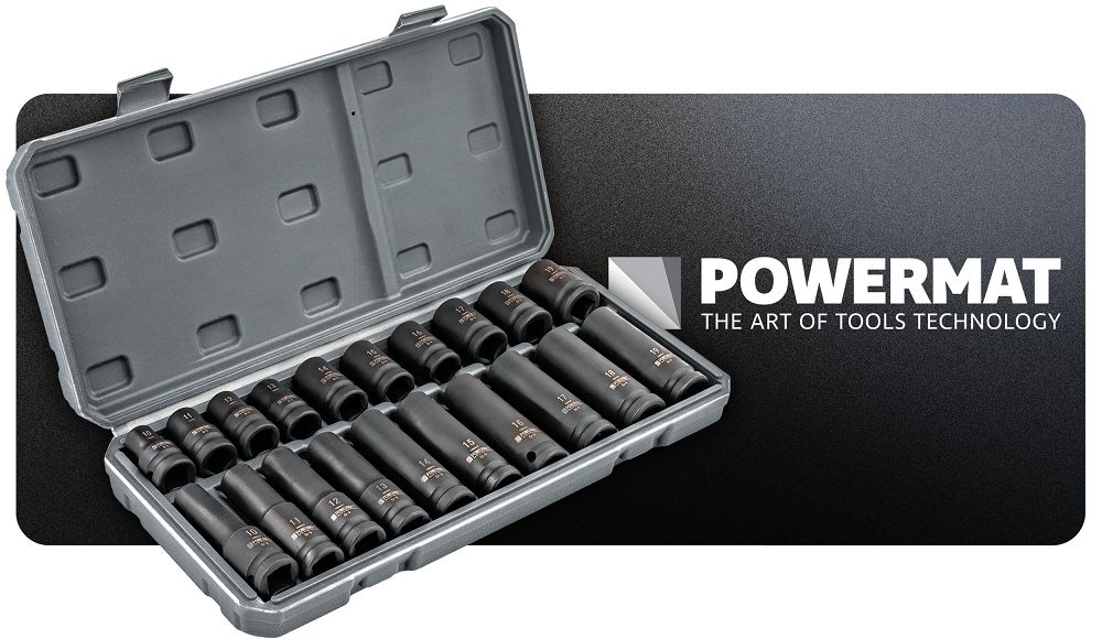 Set chei tubulare de impact PM-ZNU-1019T, 20 bucati, Powermat PM1385