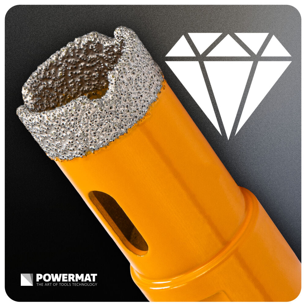 Carota diamantata pentru gresie PM-DWK-25M14M, 25 mm, Powermat PM1571