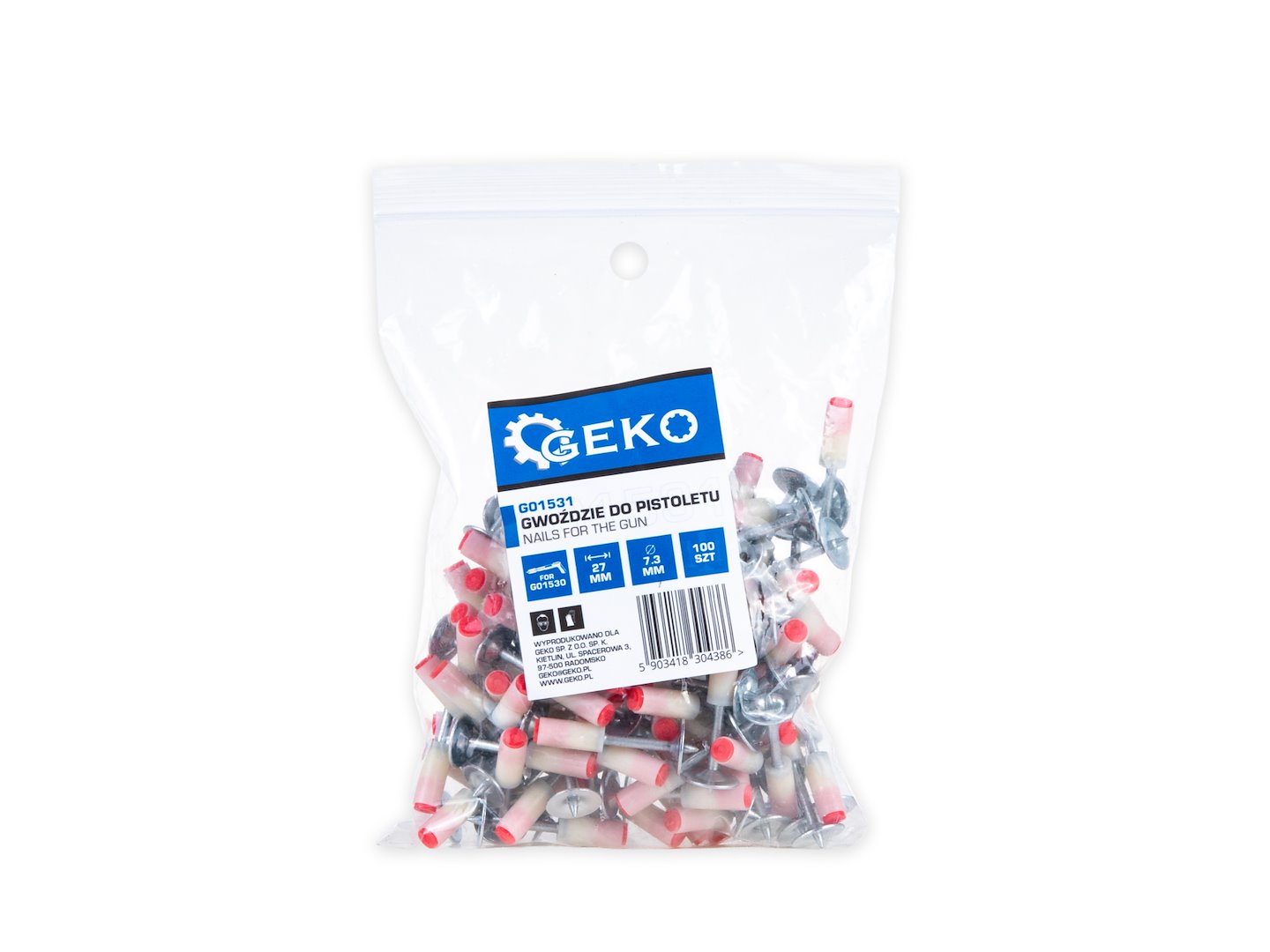 Set cuie pentru pisol pneumatic, 100 bucati, 27 mm, Geko G01531