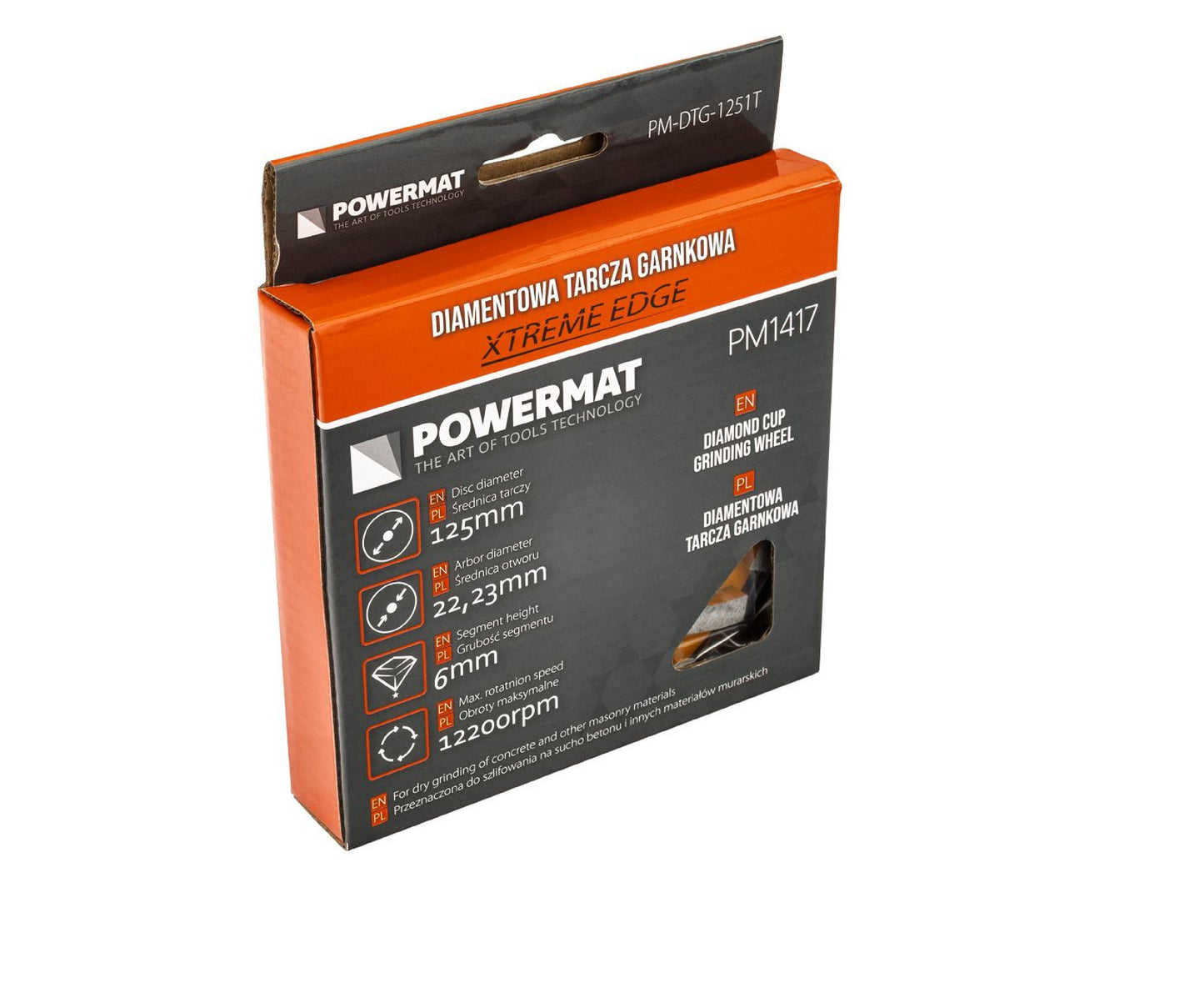 Disc diamantat pentru slefuit PM-DTG-1251T, 125 mm, Powermat PM1417