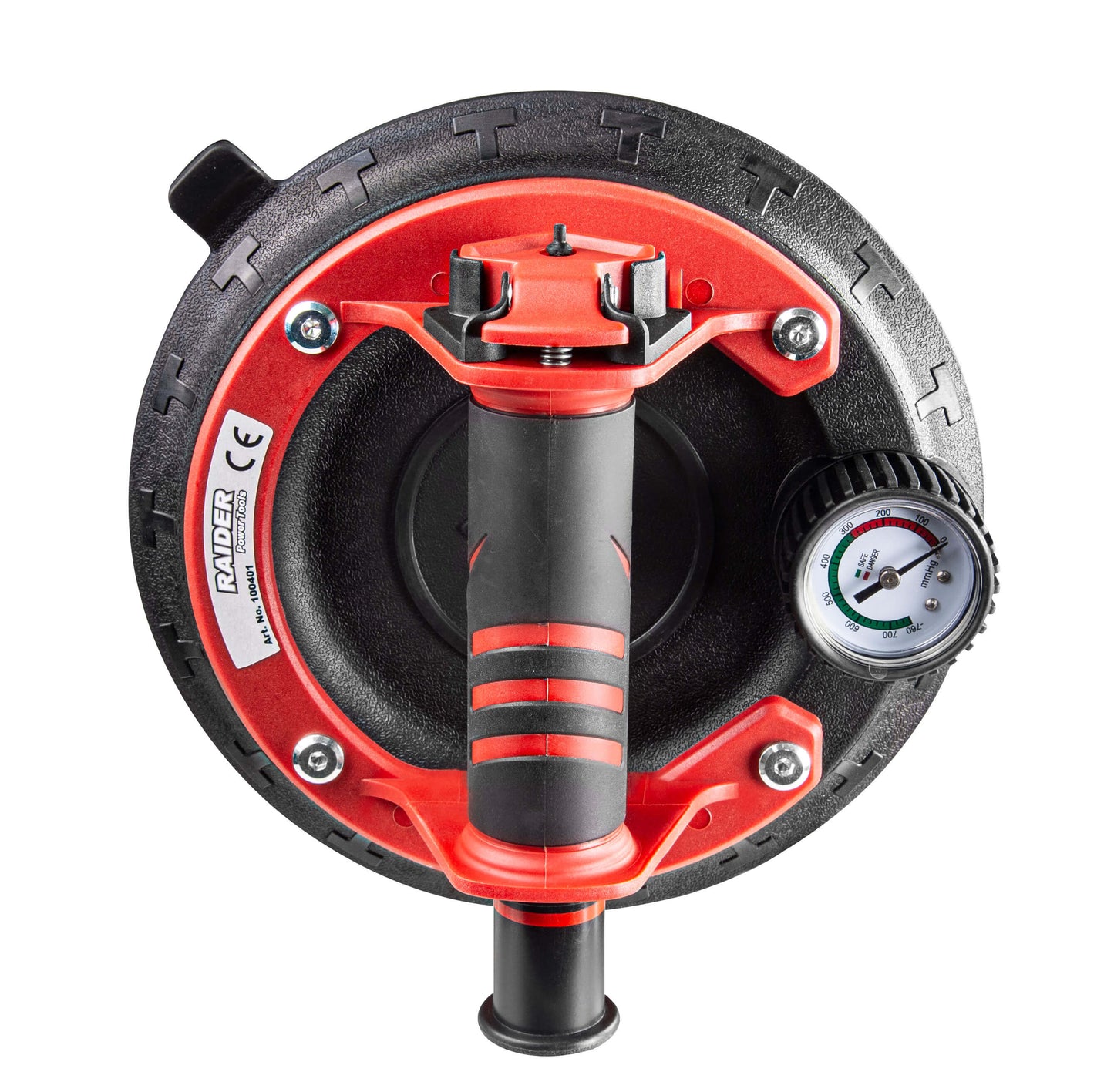 Ventuza cu pompa de vid si manometru, capacitate ridicare 168 kg, 205 mm, Raider 100401