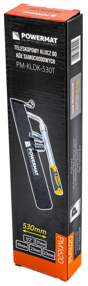 Cheie telescopica pentru roti cu chei tubulare PM-KLDK-530T, 1/2" 350-530mm, Powermat PM1620