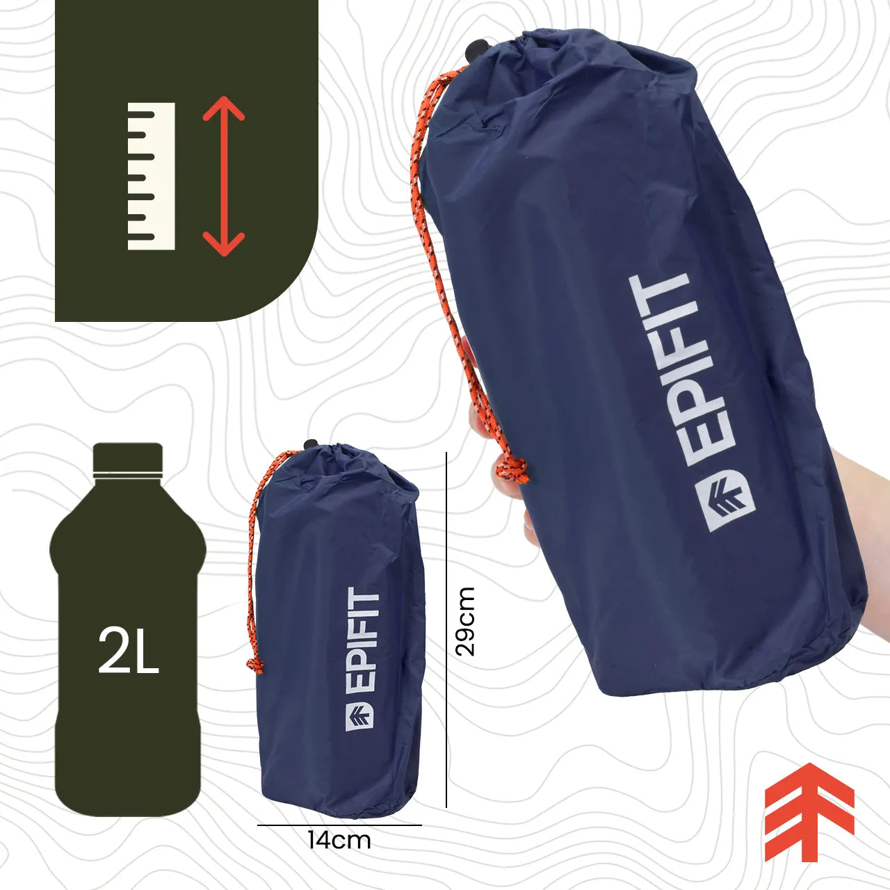 Saltea autogonflabila pentru camping, 195 x 120 x 5 cm, verde, MalTec 112761