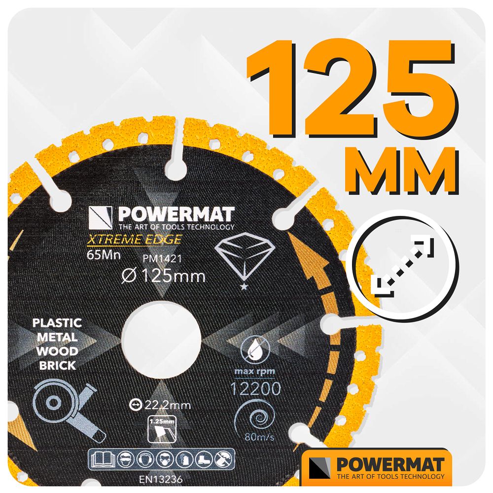 Disc diamantat universal  PM-TDCS-1252T, 125 mm, Powermat PM1421