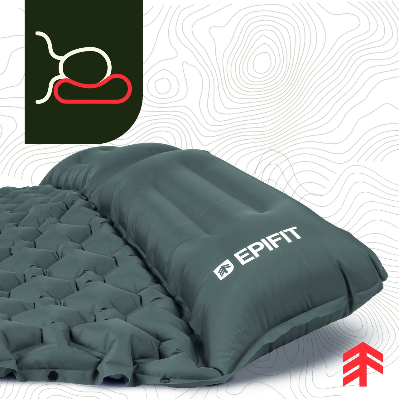 Saltea autogonflabila pentru camping, 195 x 120 x 5 cm, gri, MalTec 112762