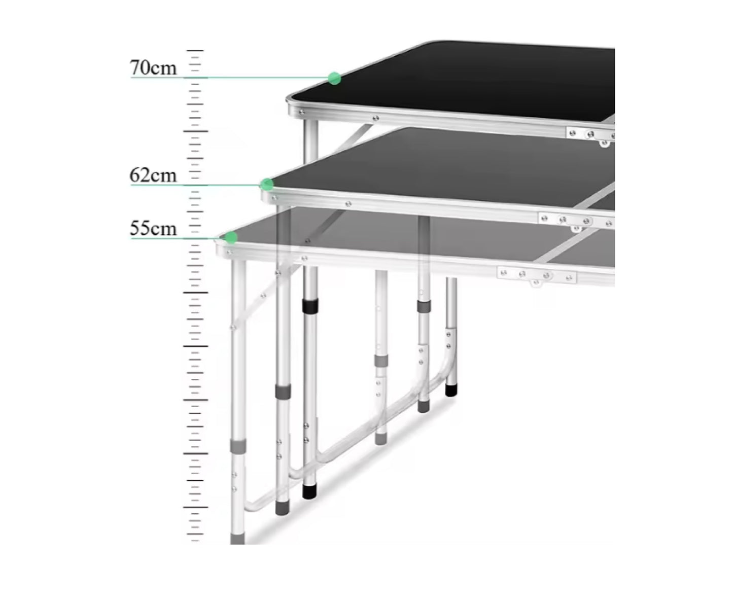 Masa de camping pliabila cu cadru din aluminiu, 120 x 60 cm, Lean 26602