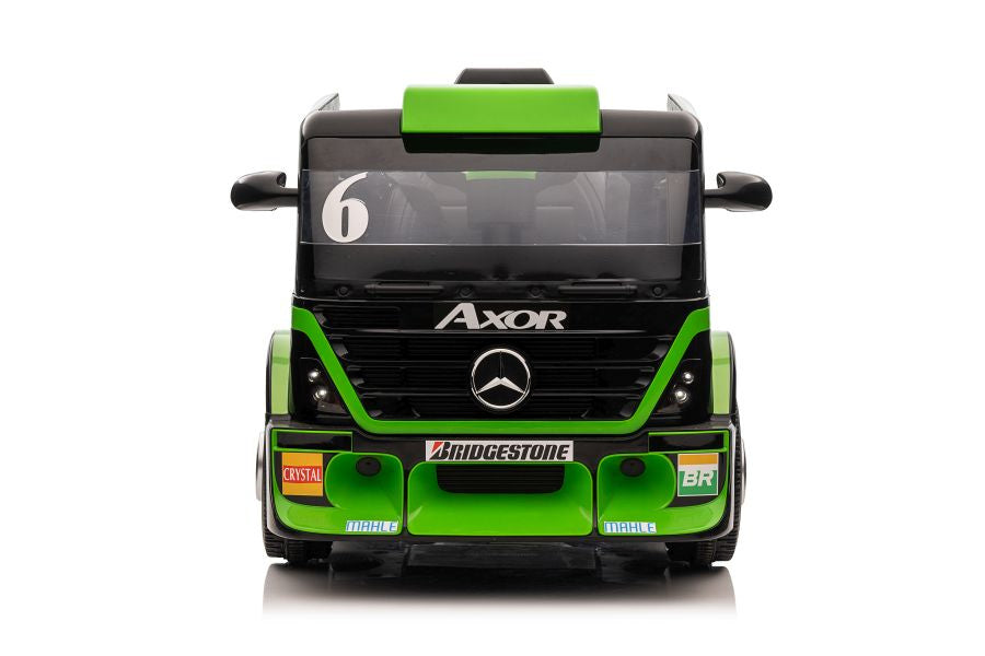 Masinuta electrica Mercedes XMX622B, 2 x 45 W,  LED/LCD/MP4/MP3/USB, Plastic/Piele, 109x72x67 cm, Negru/Verde, Lean 4246