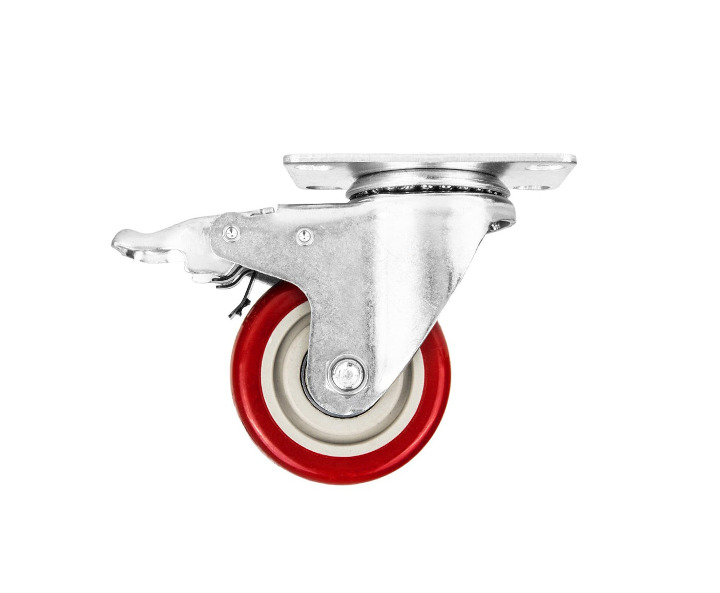 Set roti pivotante, 2 roti cu frana, 75 mm, capacitate maxima 100 kg, 4 bucati, Geko G71549