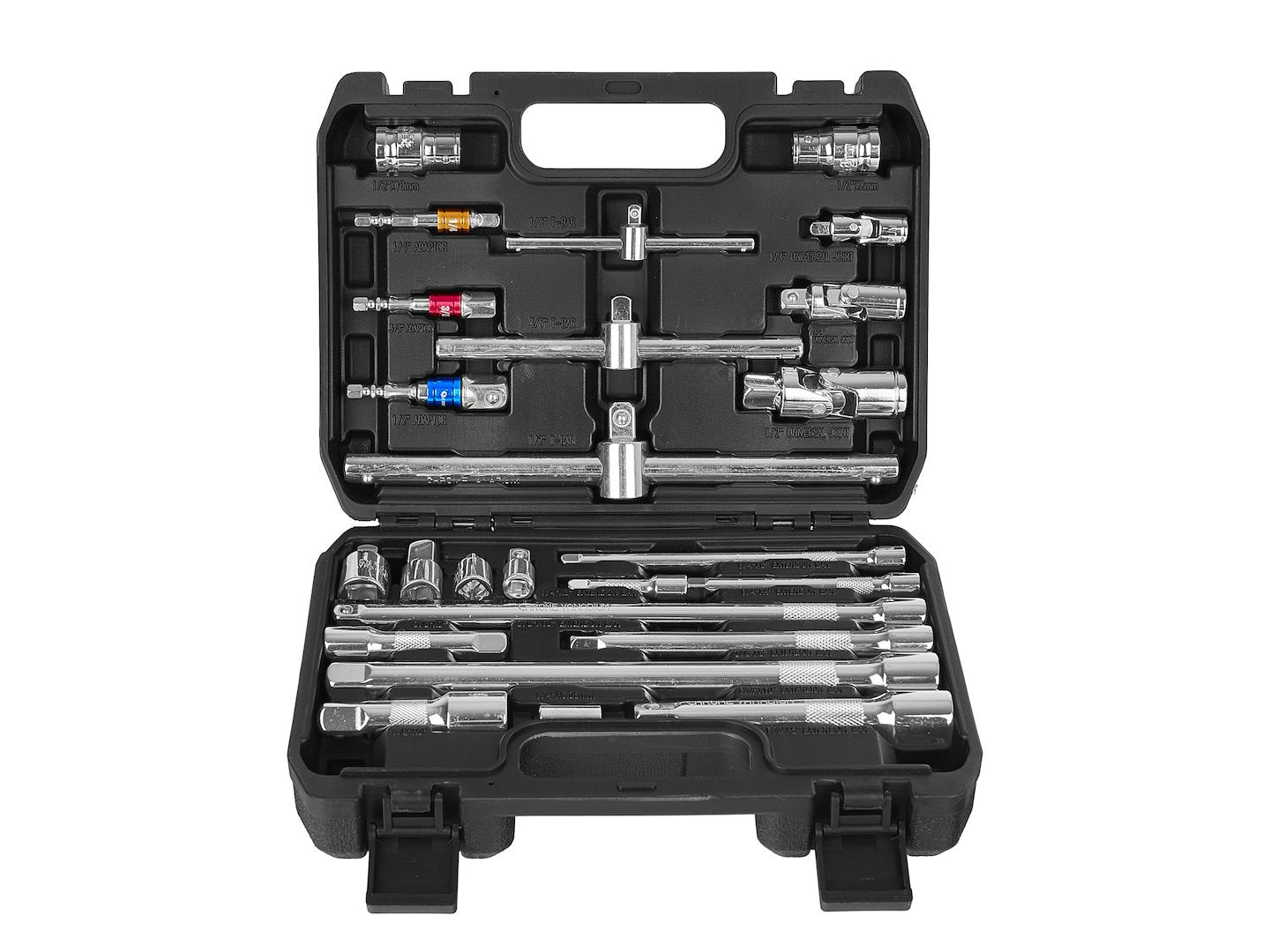 Set extensii tubulare si biti, 1 / 4" 3 / 8" 1 / 2", 25 bucati, Geko G10173